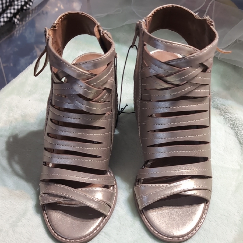 Silver Strappy High Heel Sandals